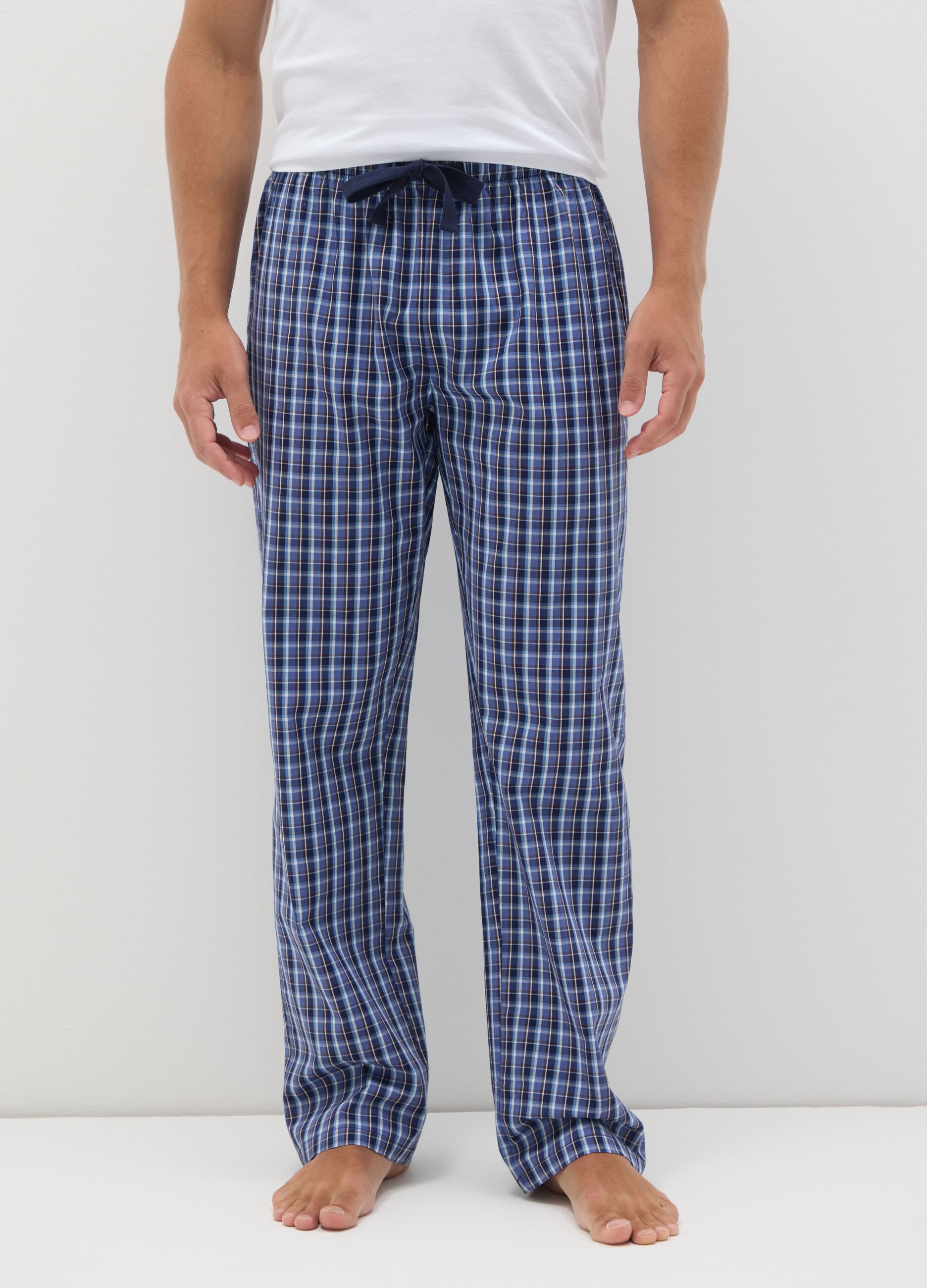 Pure Cotton Blue Regular Fit Pyjama Trousers