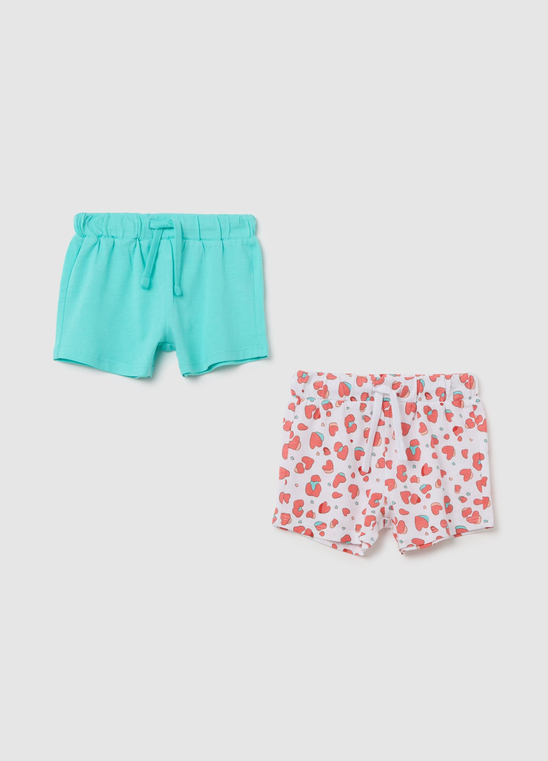 Pantaloncini da bambina in puro cotone multicolor regular fit