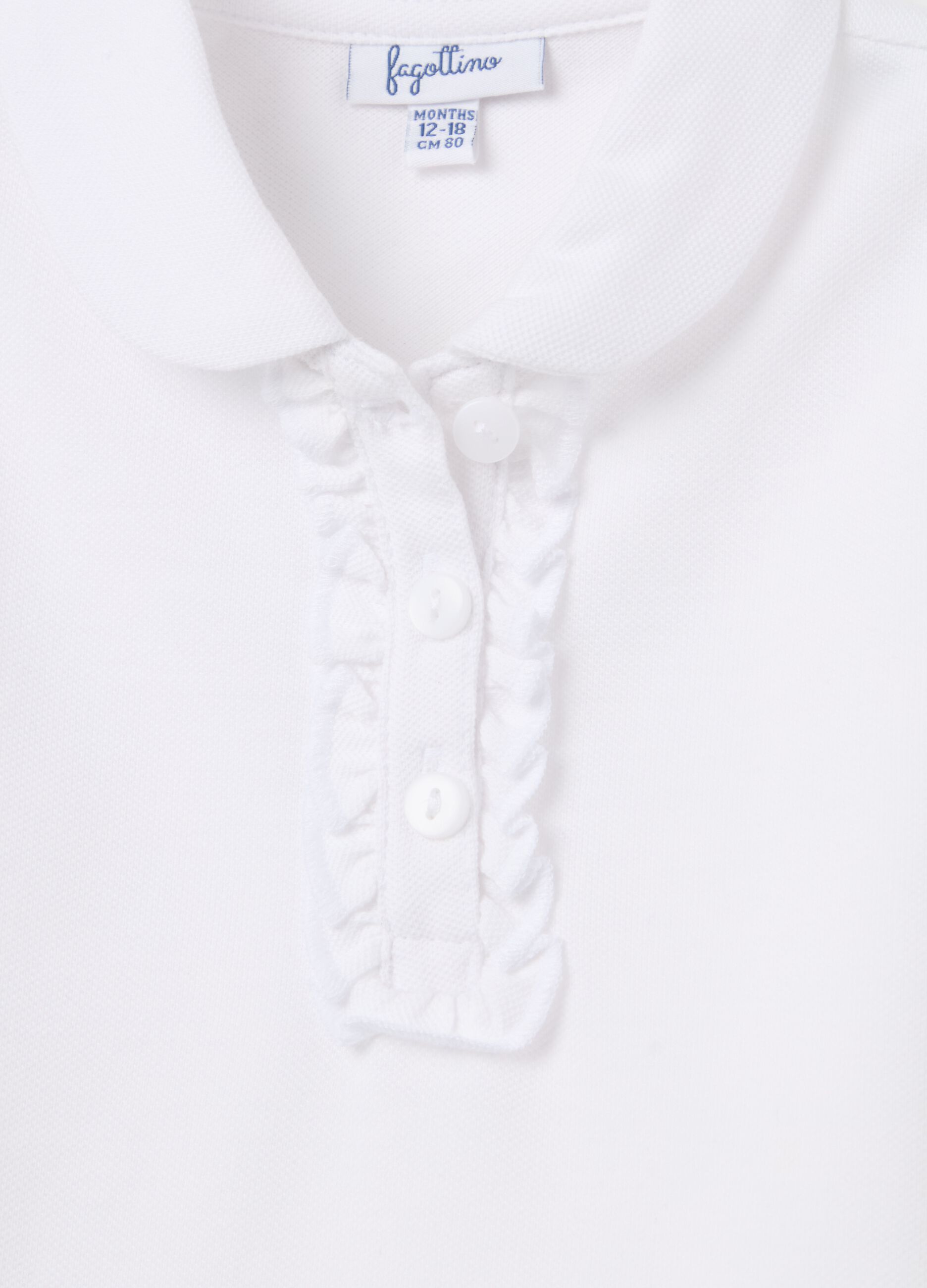 Piquet polo shirt with rounded collar