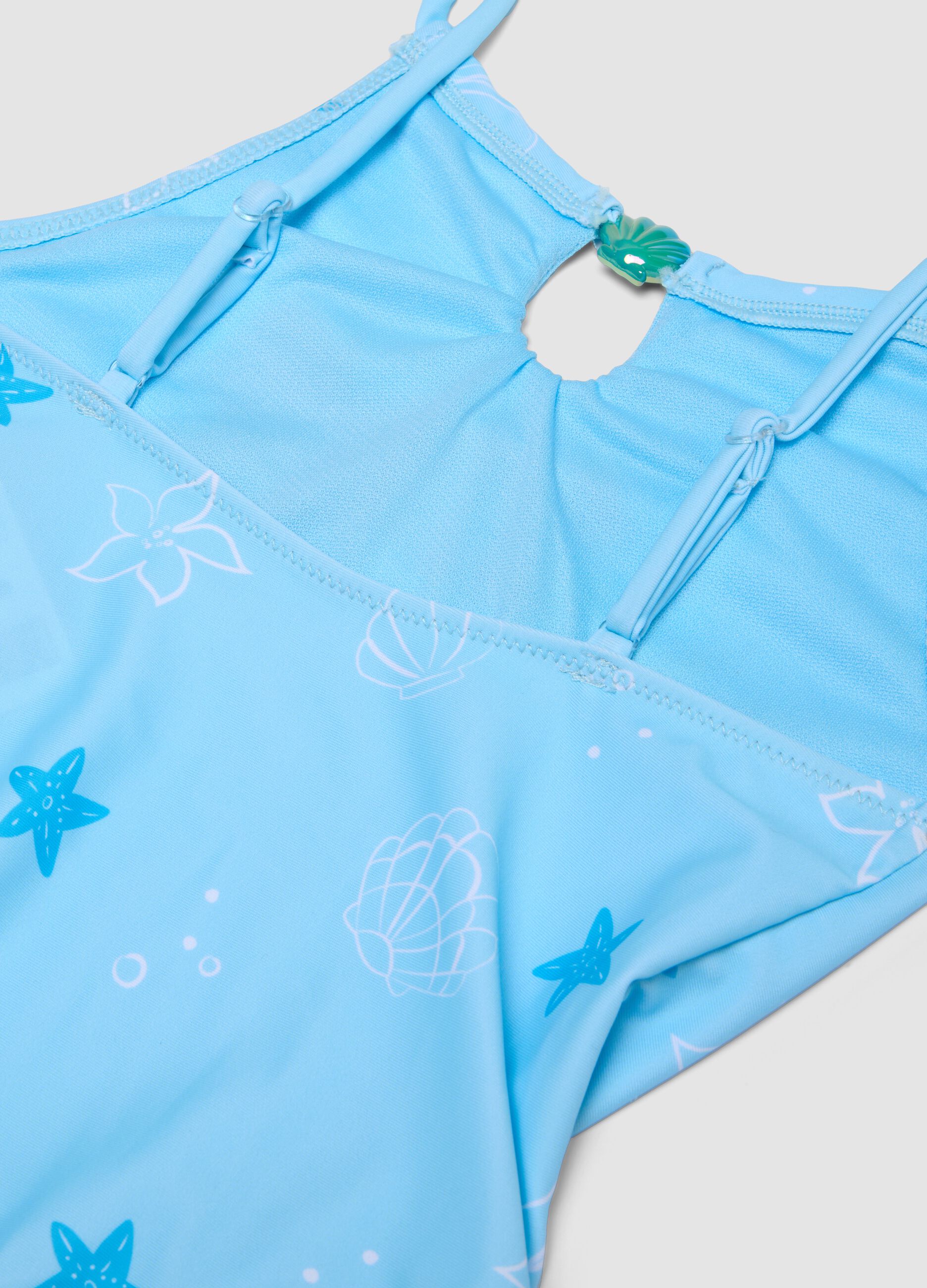 Light blue stretch fabric swimsuit