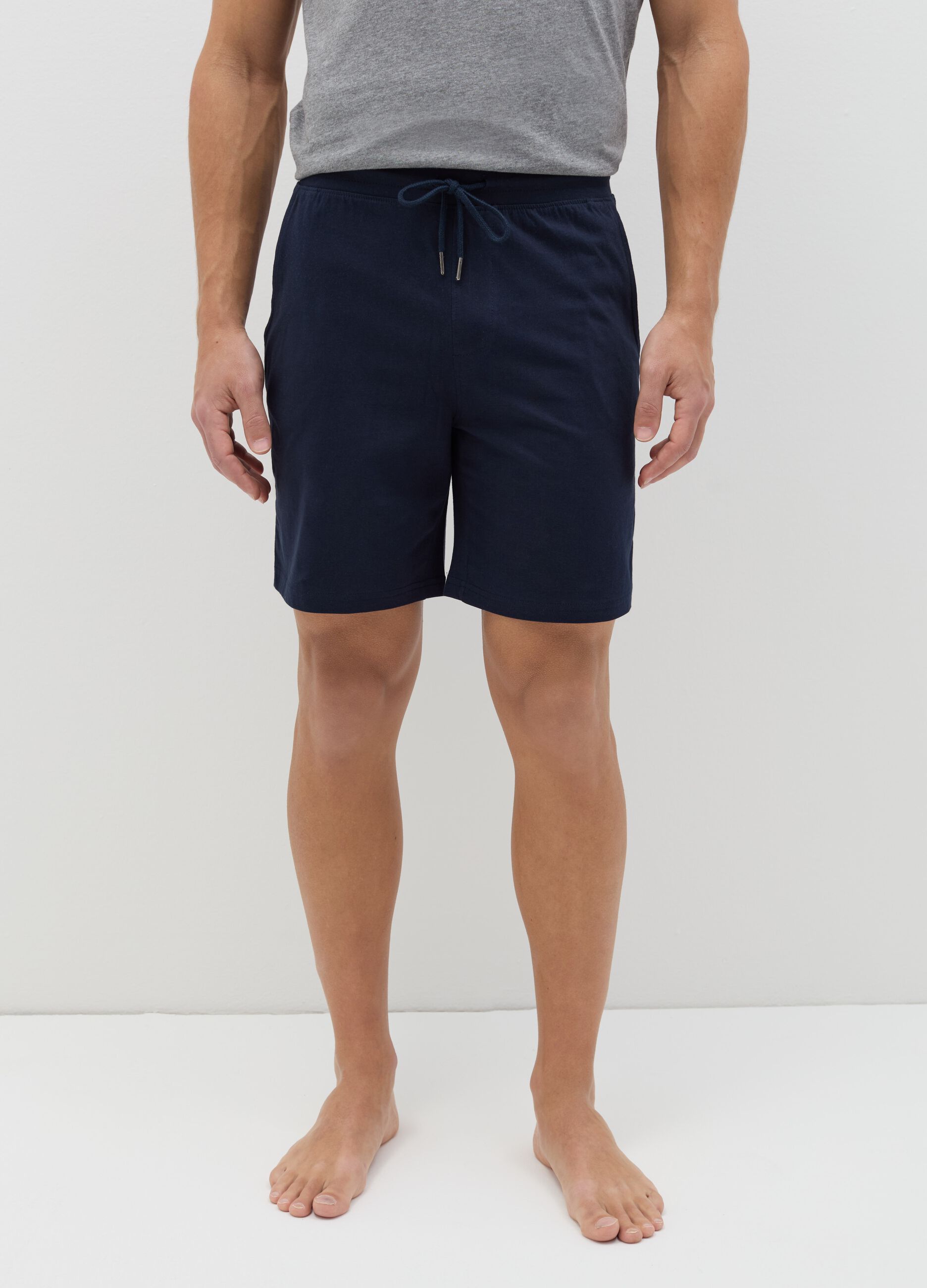 Short pyjama trousers with drawstring
