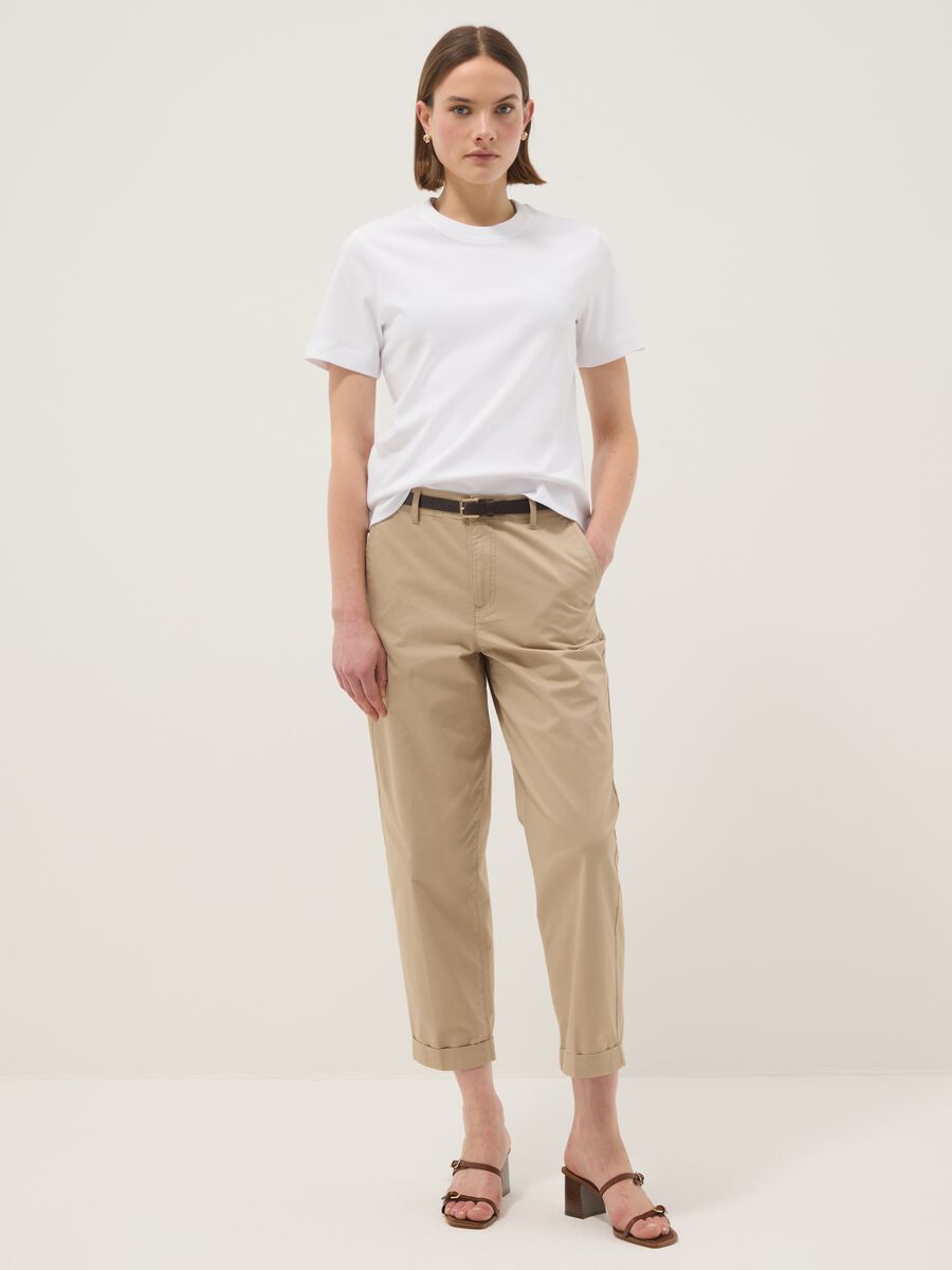 White pure cotton T-shirt with relaxed fit_2