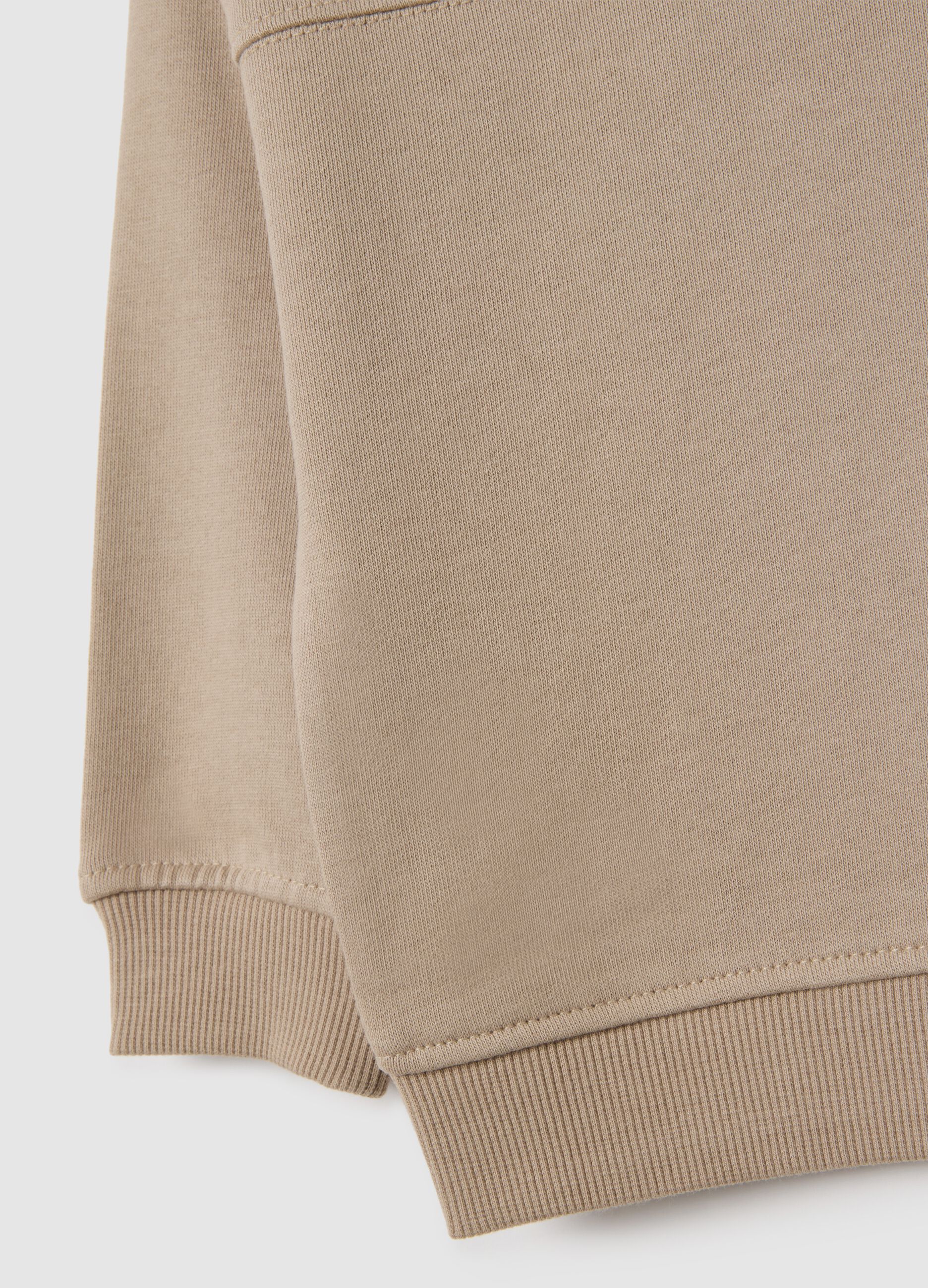 Children's beige pure cotton sweatshirt regular fit with dinosaur