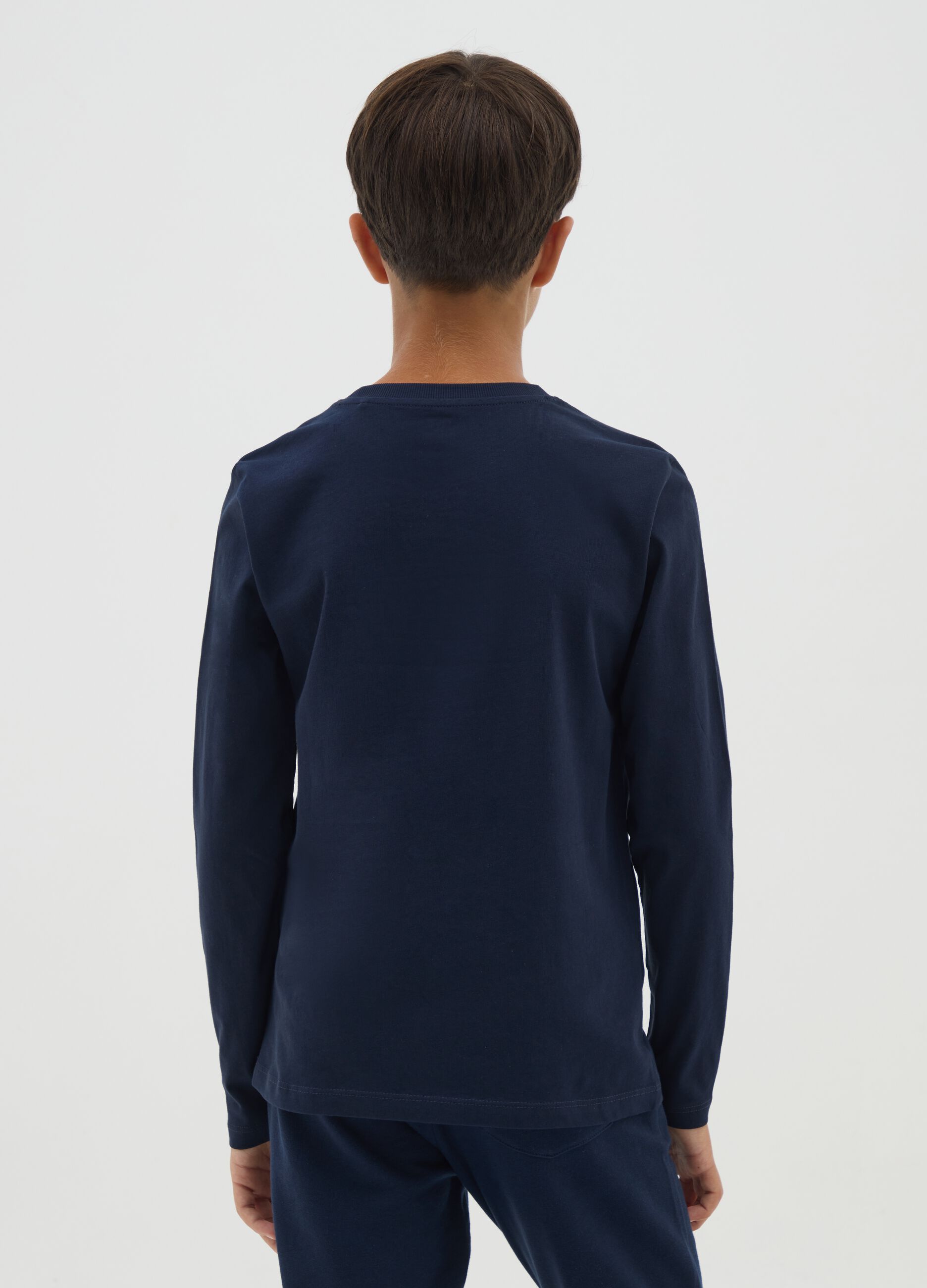 Blue regular fit boys' pure cotton jumper