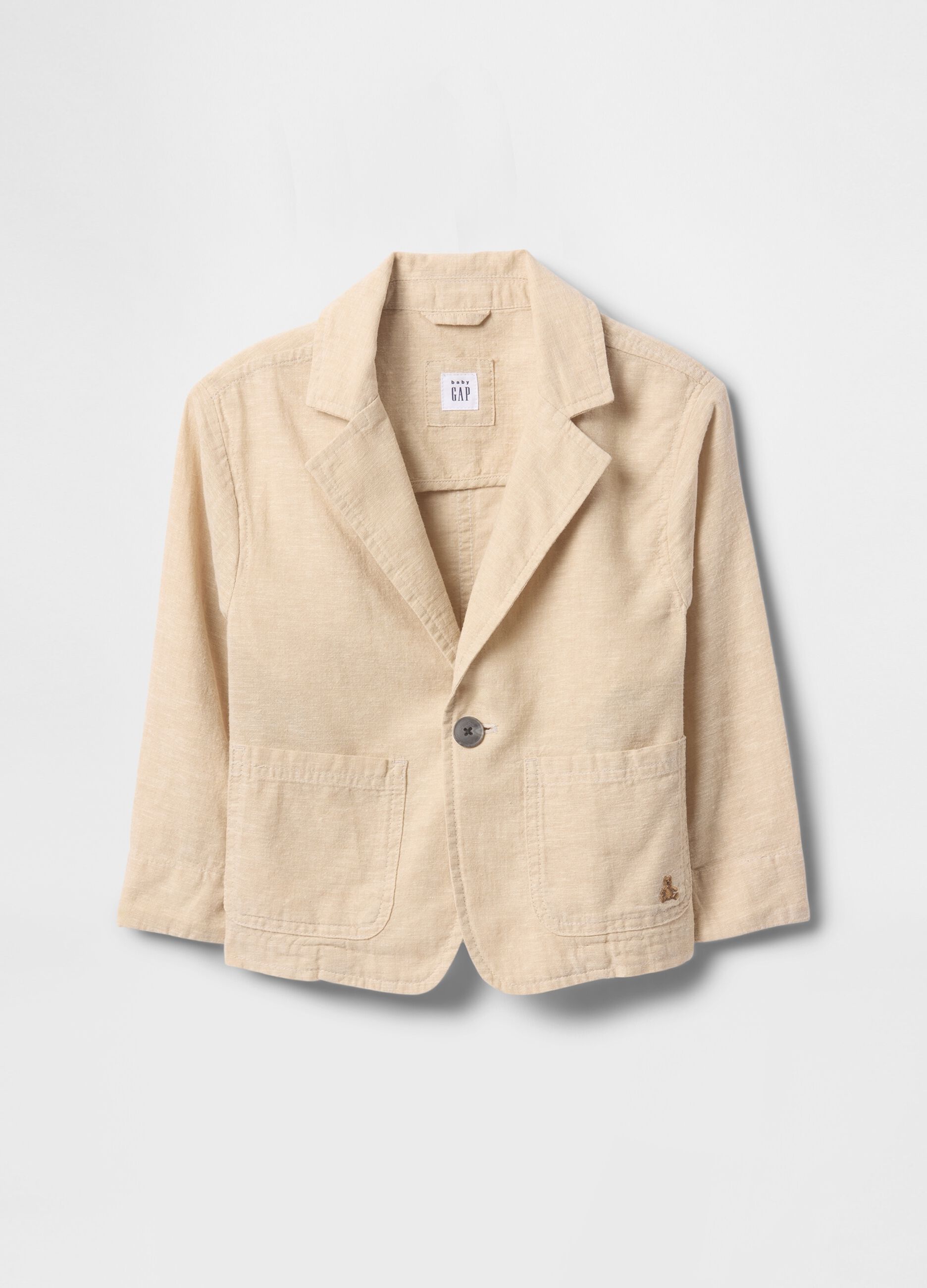 Beige jacket in linen and cotton
