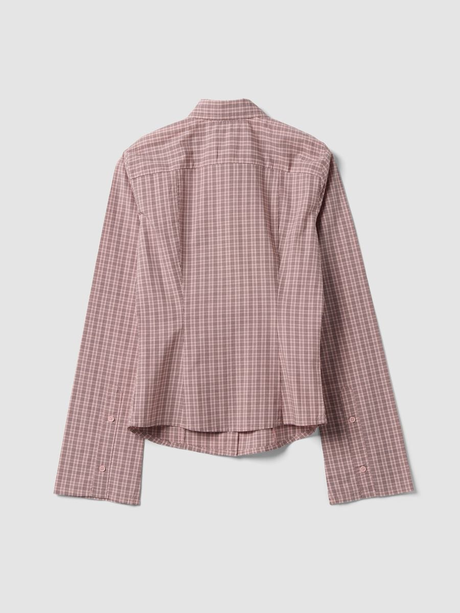Pink checked slim-fit pure cotton poplin shirt_2