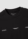 T-shirt nera in puro cotone con stampa frontale_5