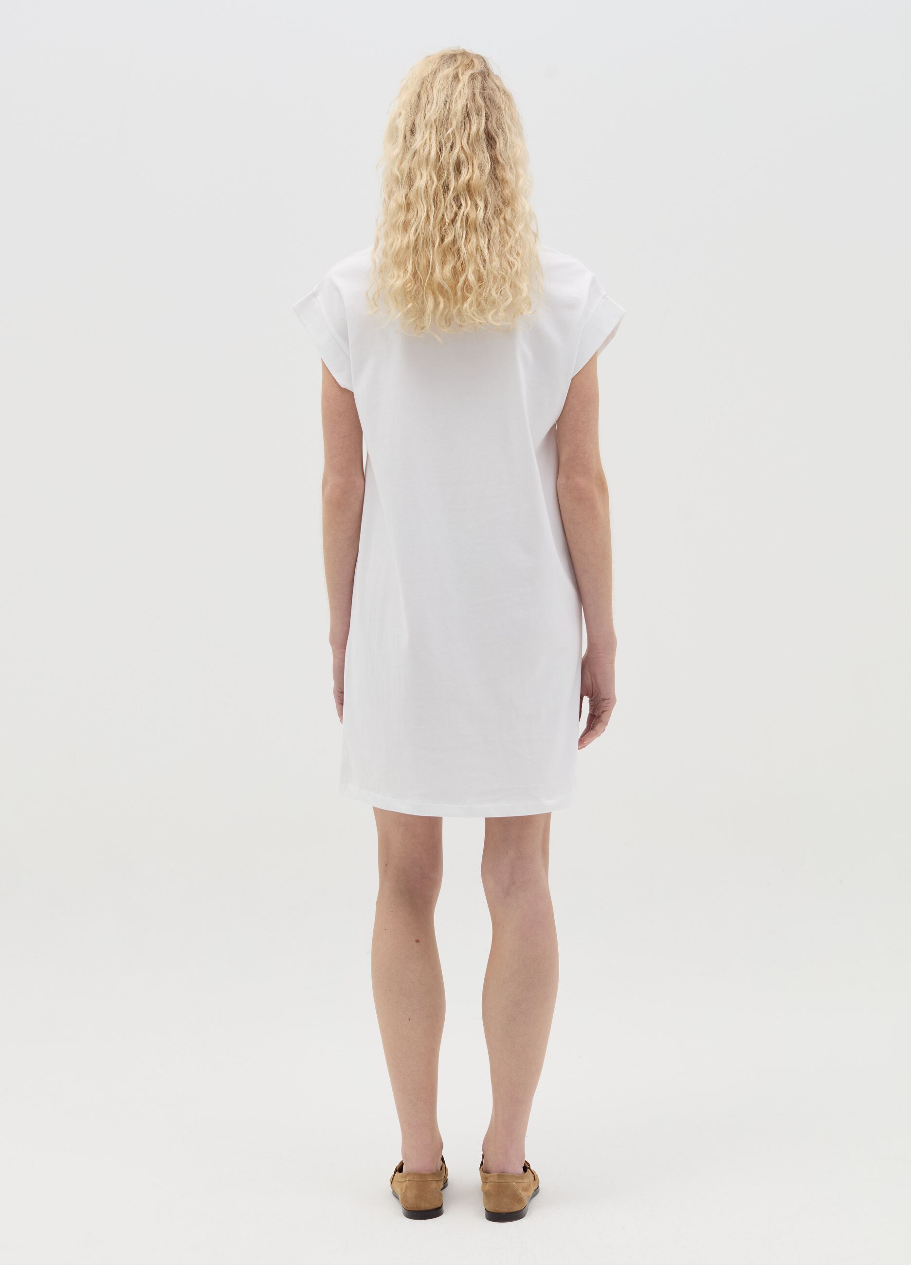 Abito t-shirt Essential in cotone bianco