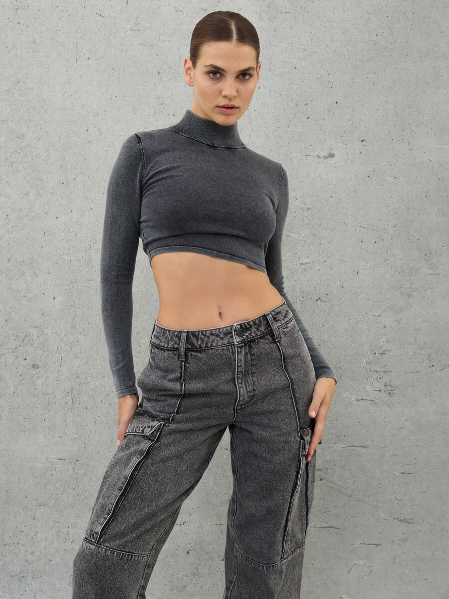 High Neck Knit Top Vintage Grey_3