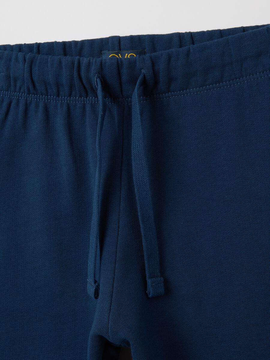 Jogger da bambino in puro cotone neri regular fit_2