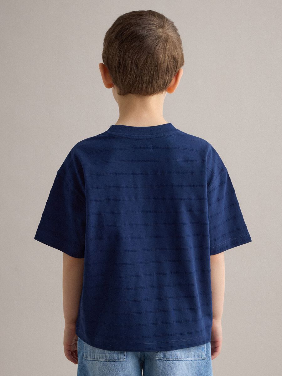 T-shirt in puro cotone blu da bambino regular fit_1