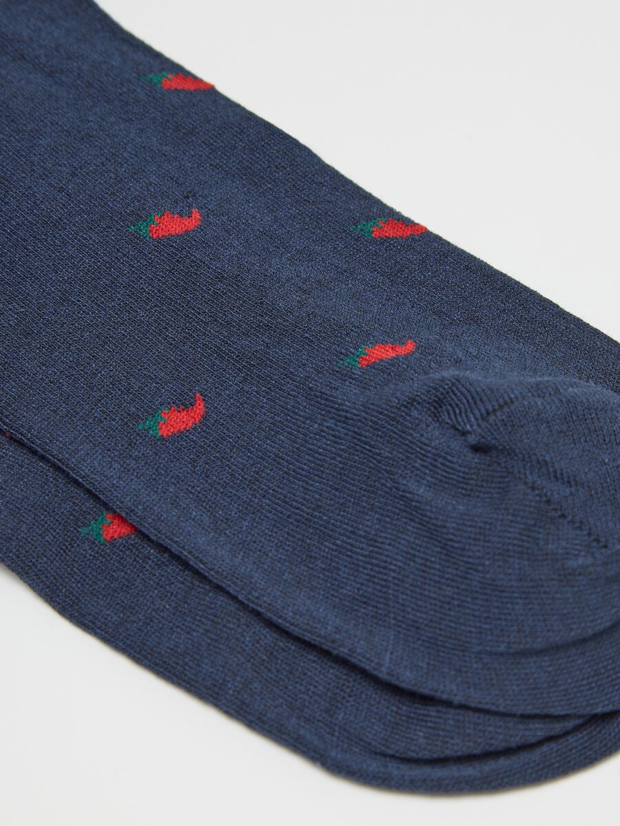 Long stretch viscose socks with design_1