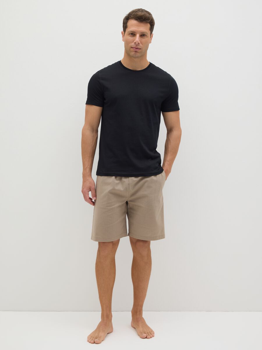 Men's T-shirt in pure black cotton regular fit_1