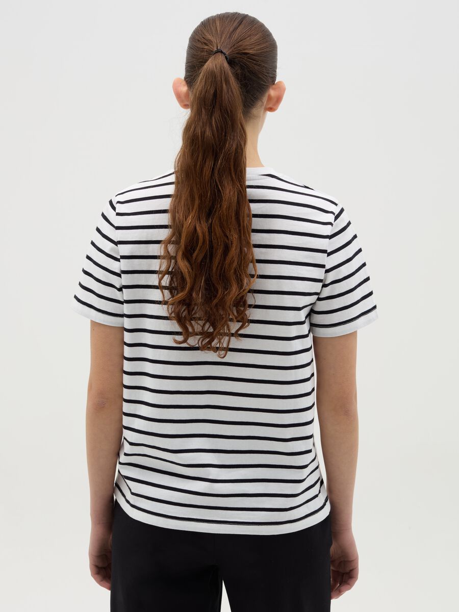 Striped T-shirt with Mickey Mouse print_2