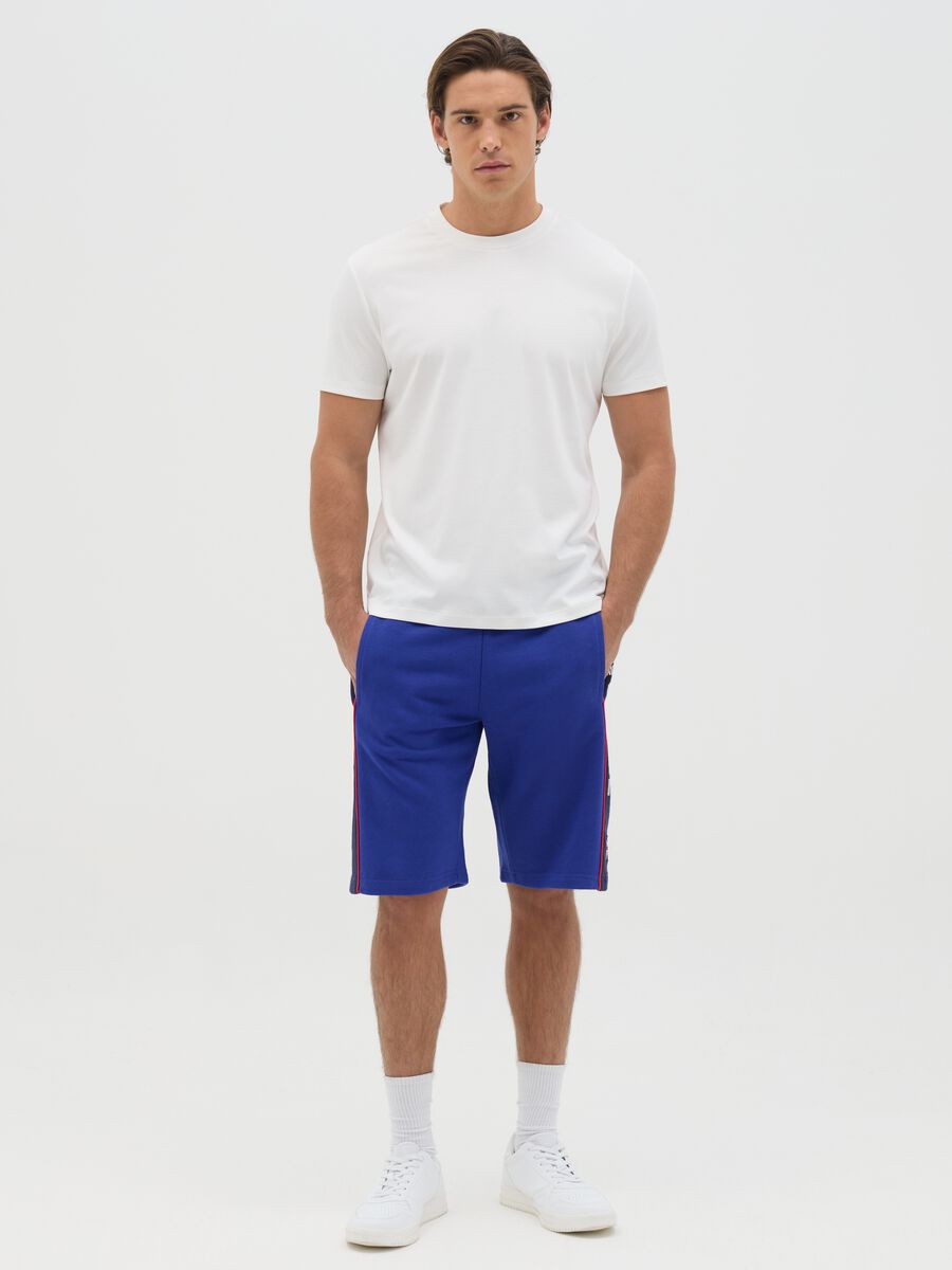 Blue sports Bermuda shorts with logo_0