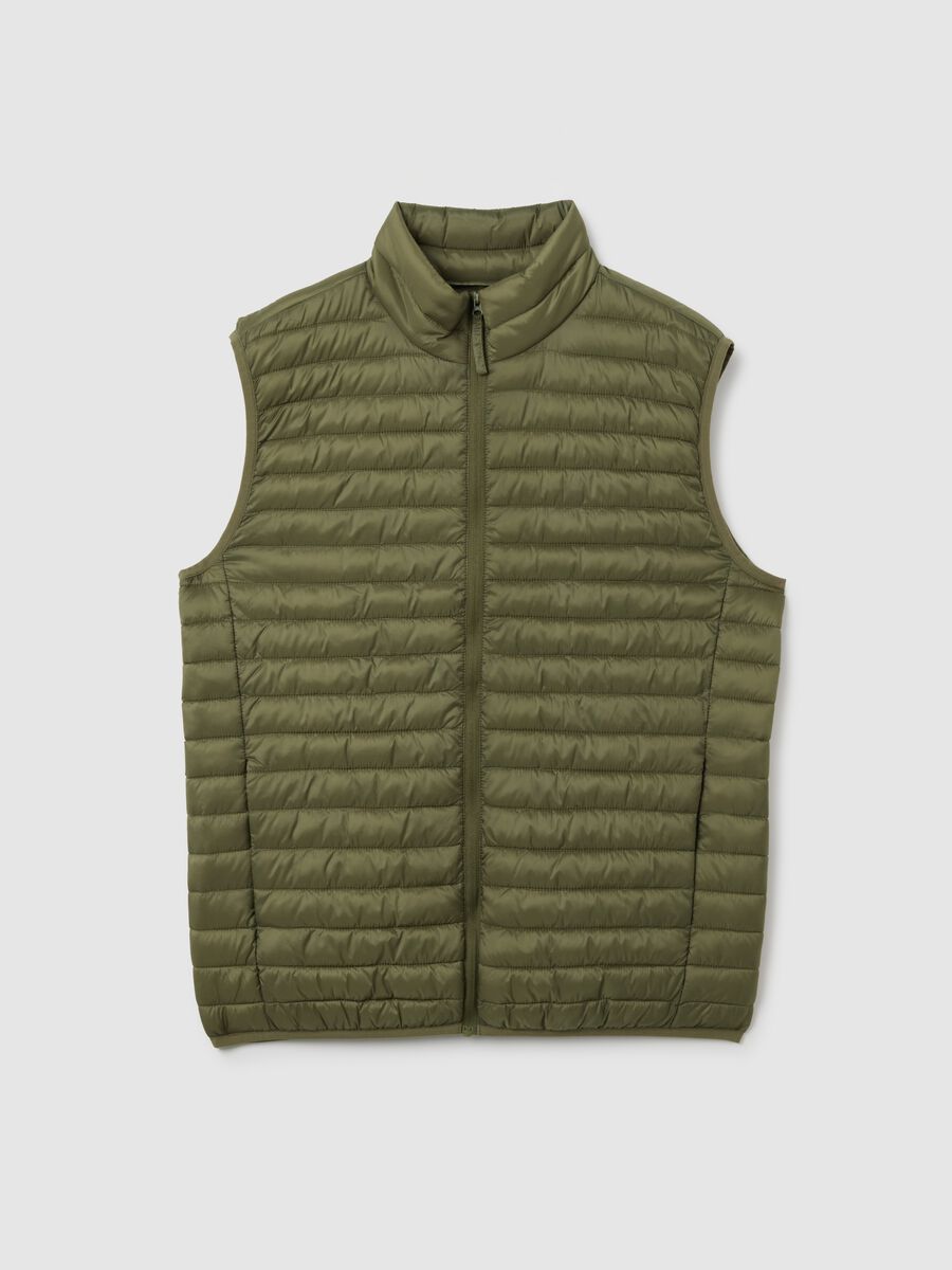 Green blended regular fit gilet_0