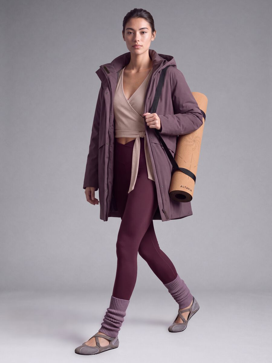 Parka viola imbottito idrorepellente e traspirante con cappuccio ALTAVIA STUDIO_4