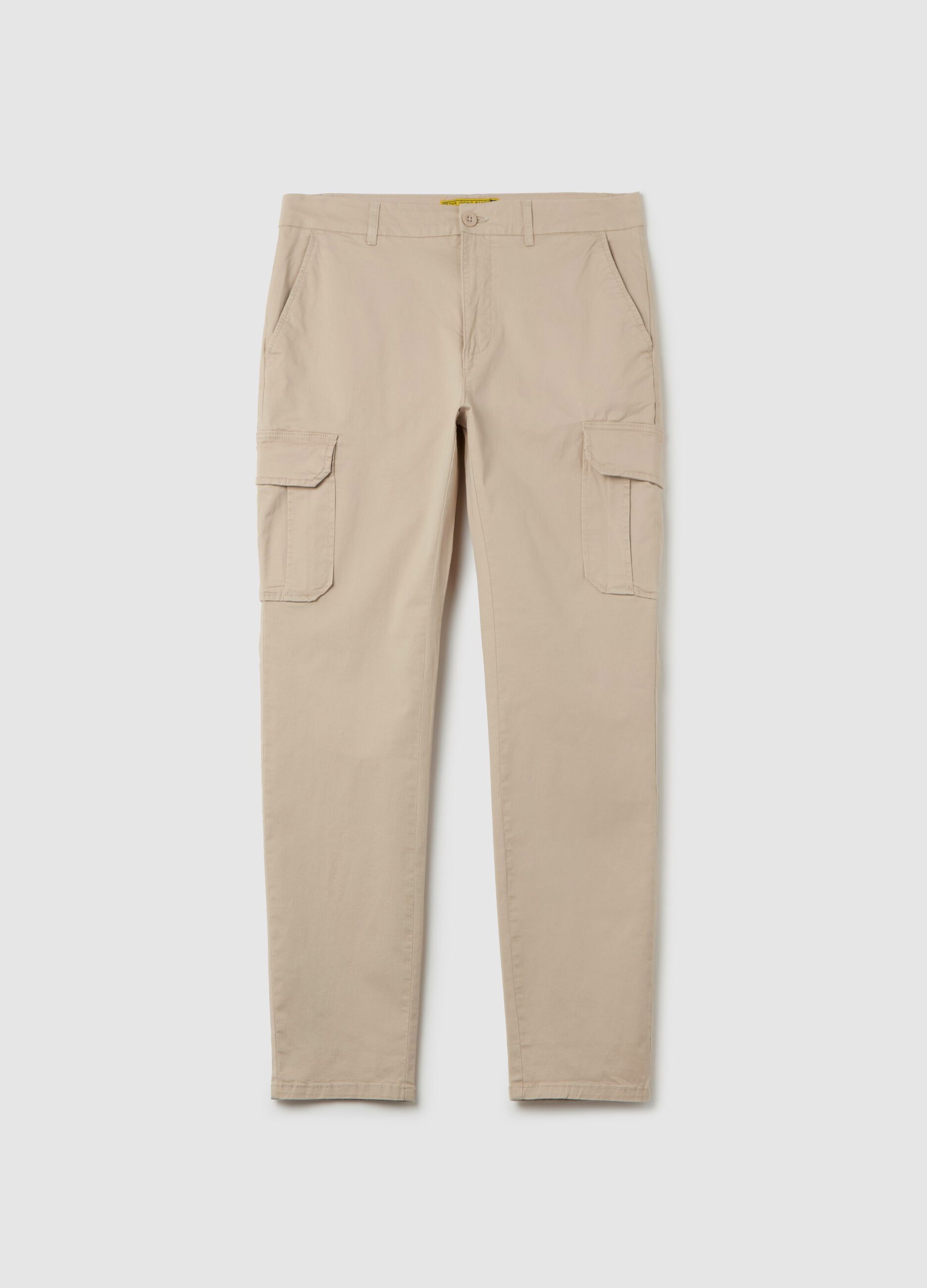 Slim-fit cargo pants in stretch cotton