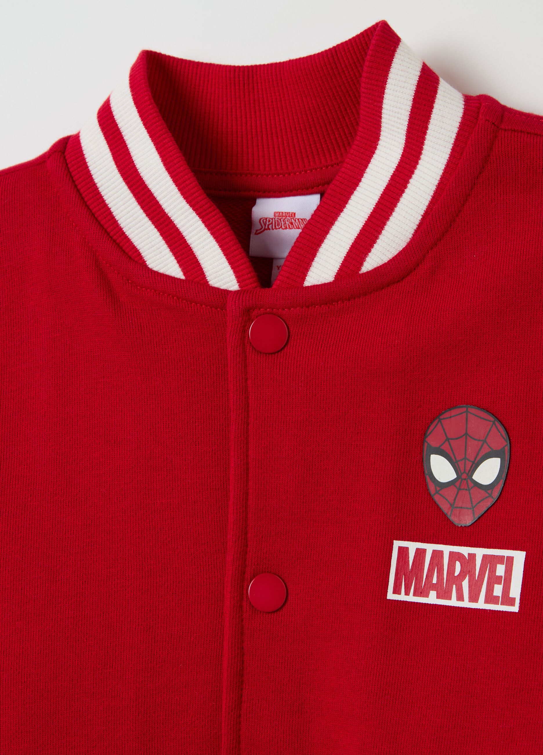 Bomber varsity bicolore stampa Spider-Man