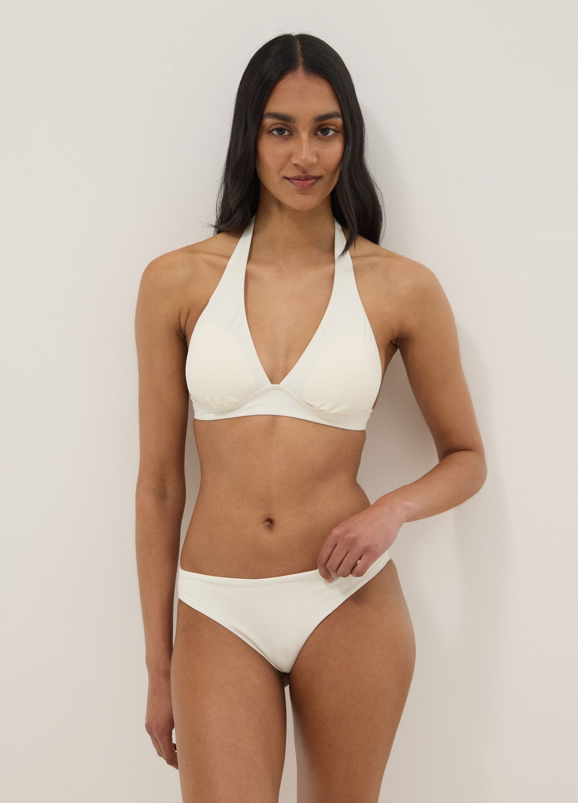 White stretch Brazilian bikini bottoms