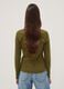 Green long-sleeved pure cotton T-shirt_3