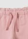 Pink cotton stretch girl trousers with floral embroidery_2