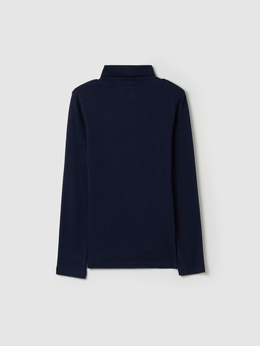 Cotton T-shirt with high neck_4