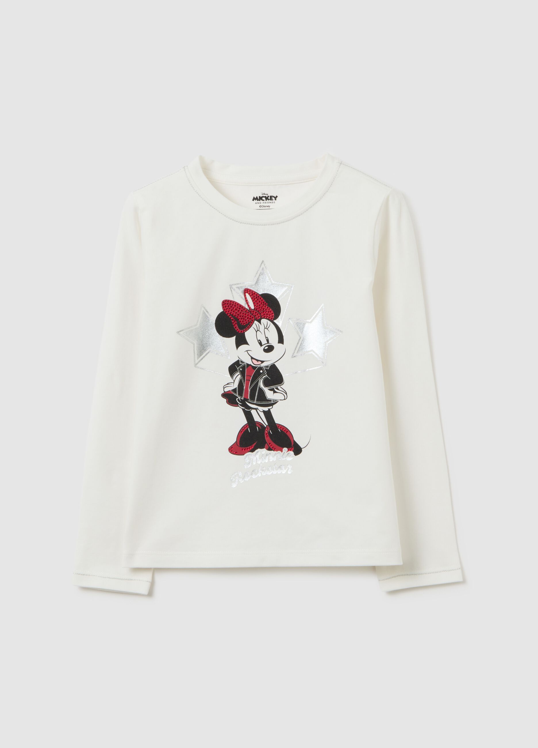 T-shirt da bambina in cotone elasticizzato bianca regular fit