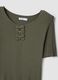 Regular fit green viscose blend T-shirt with bows_5