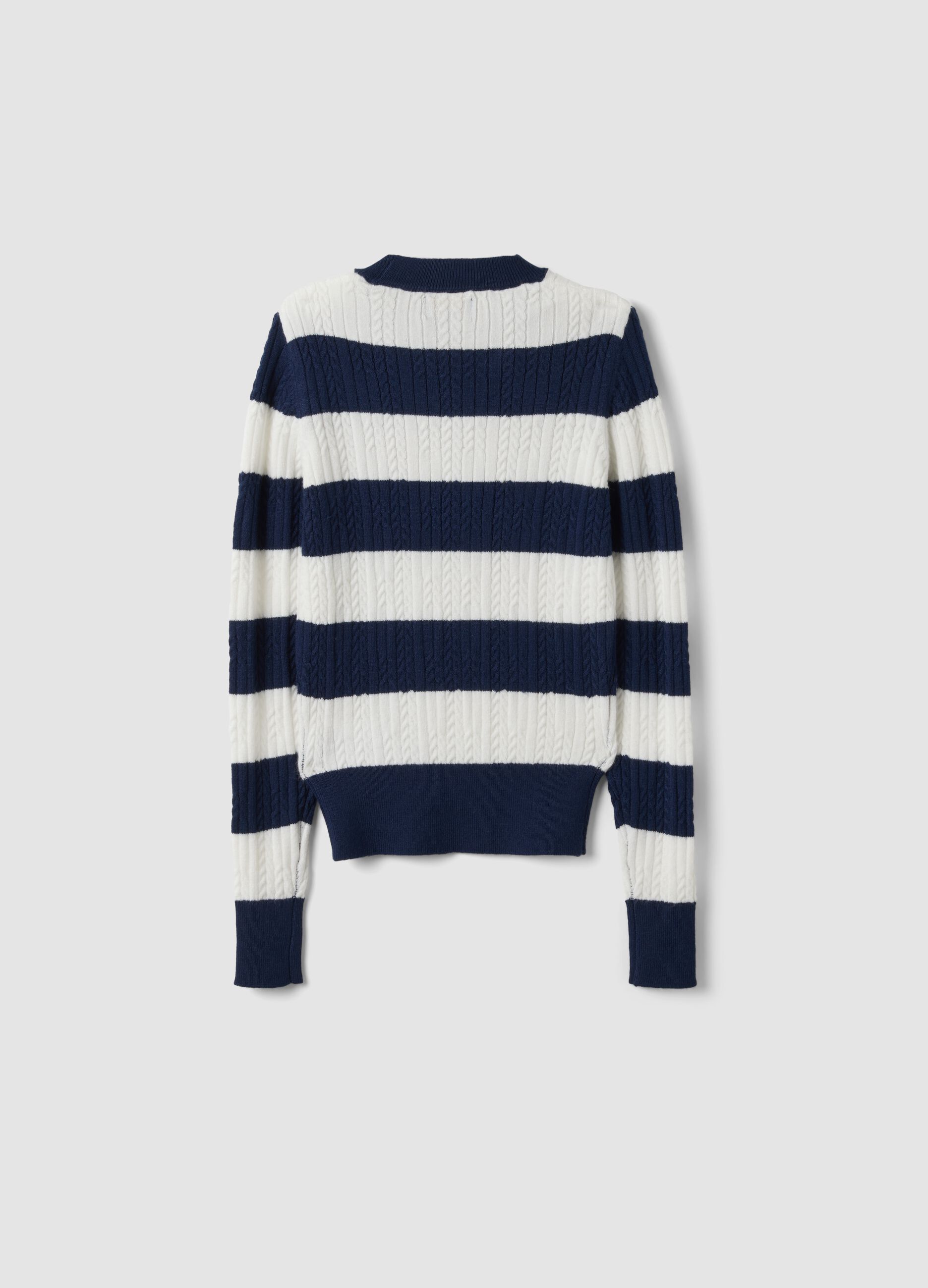 Girls&rsquo; multicolour striped viscose-blend boat-neck jumper