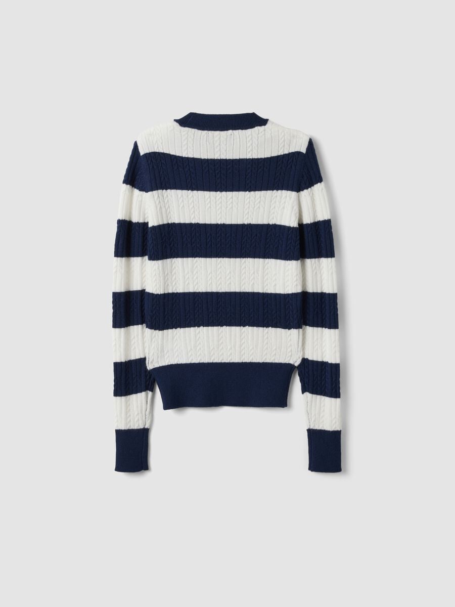 Maglia multicolor in misto viscosa a righe con scollo a barchetta per ragazza_4