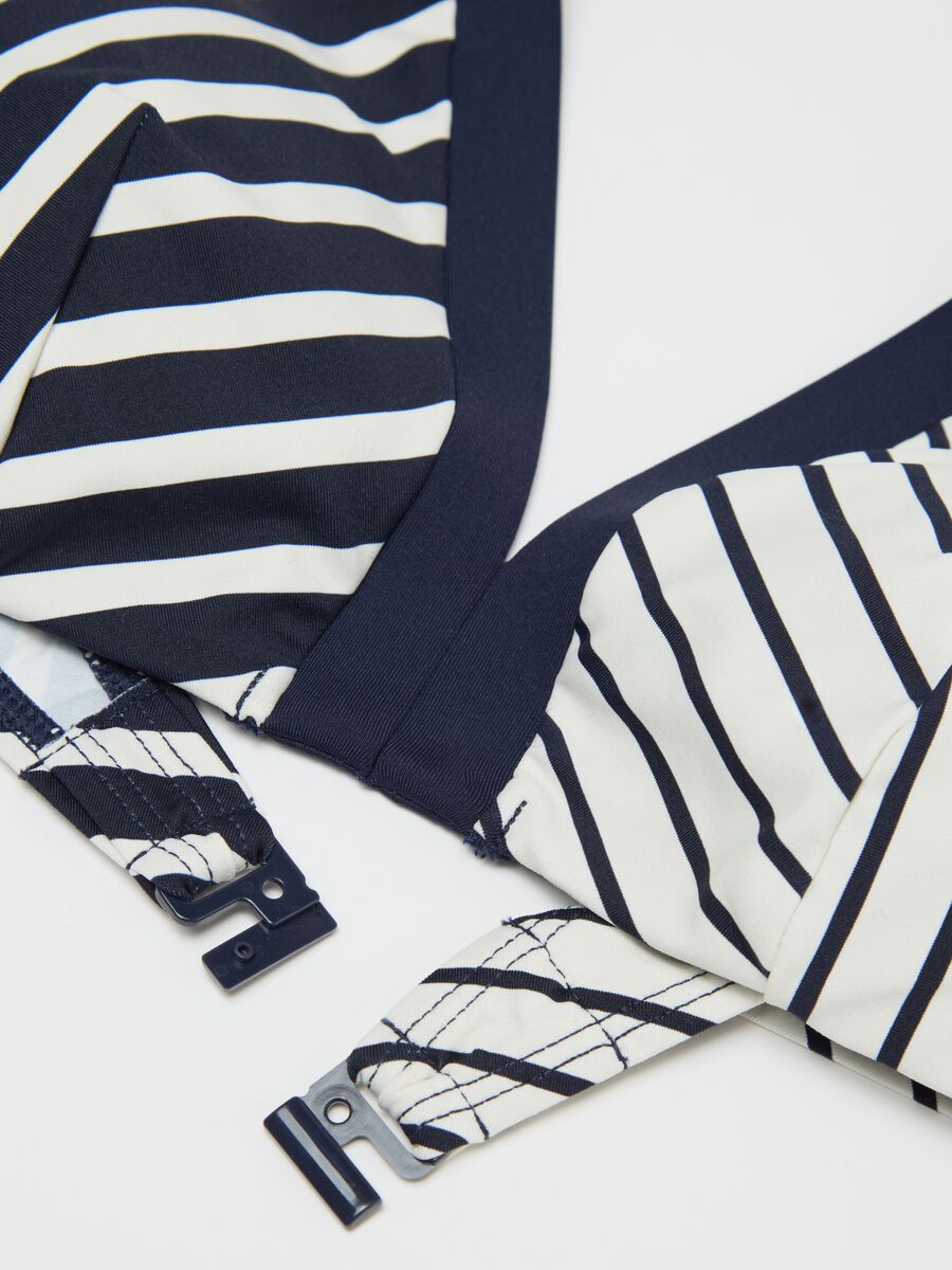 Women’s bikini top in multicoloured striped stretch fabric_5