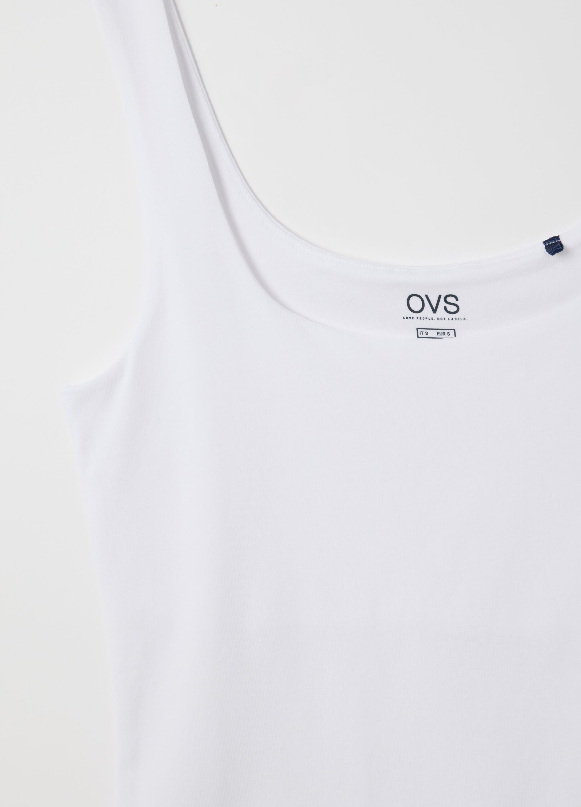 White Stretch Cotton Women's Top
