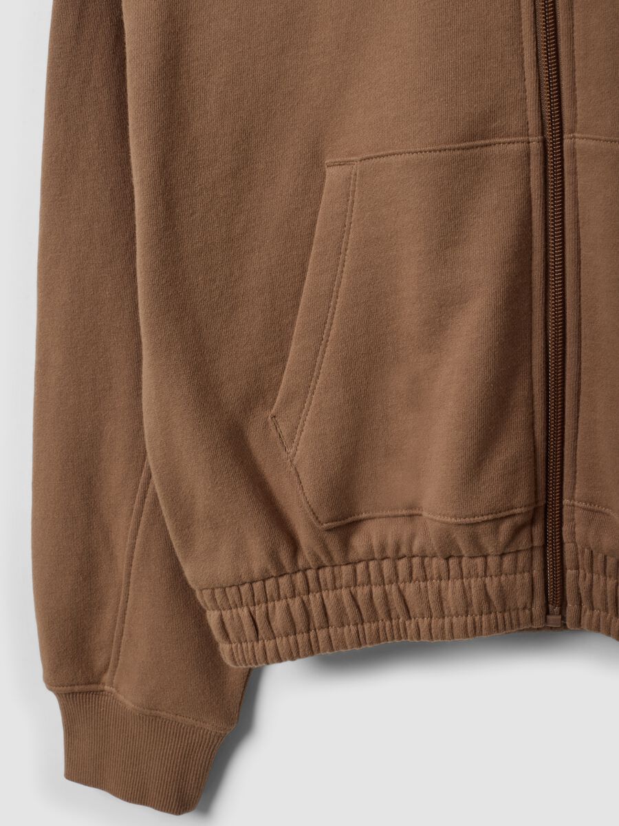 Felpa marrone con cappuccio in cotone organico_5