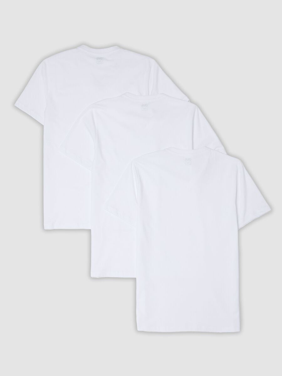 Tripack di t-shirt bianche in cotone organico con scollo a V_6