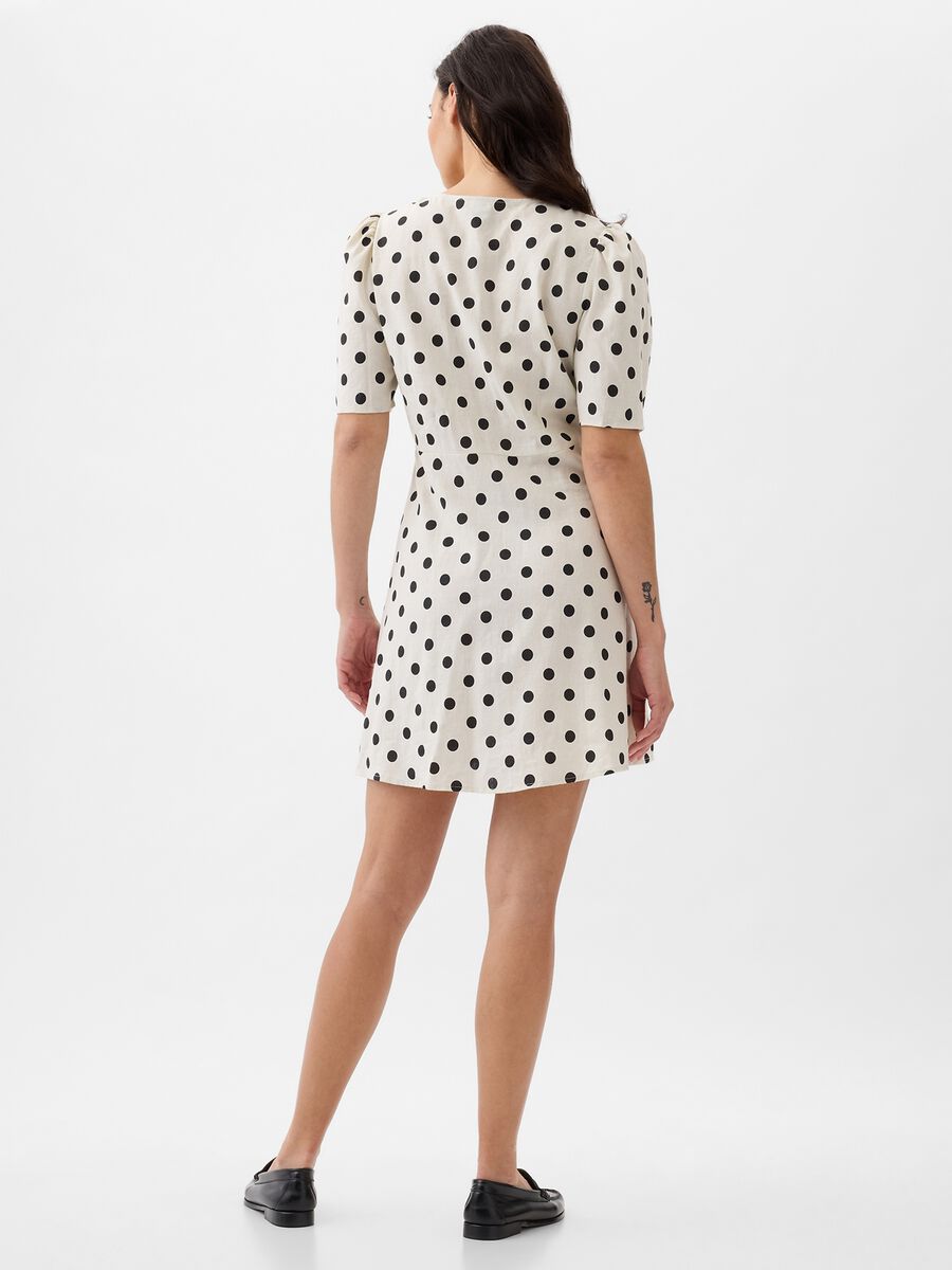 Short polka dot dress with buttons_1