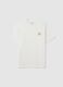 White pure cotton T-shirt relaxed fit with emblem_4