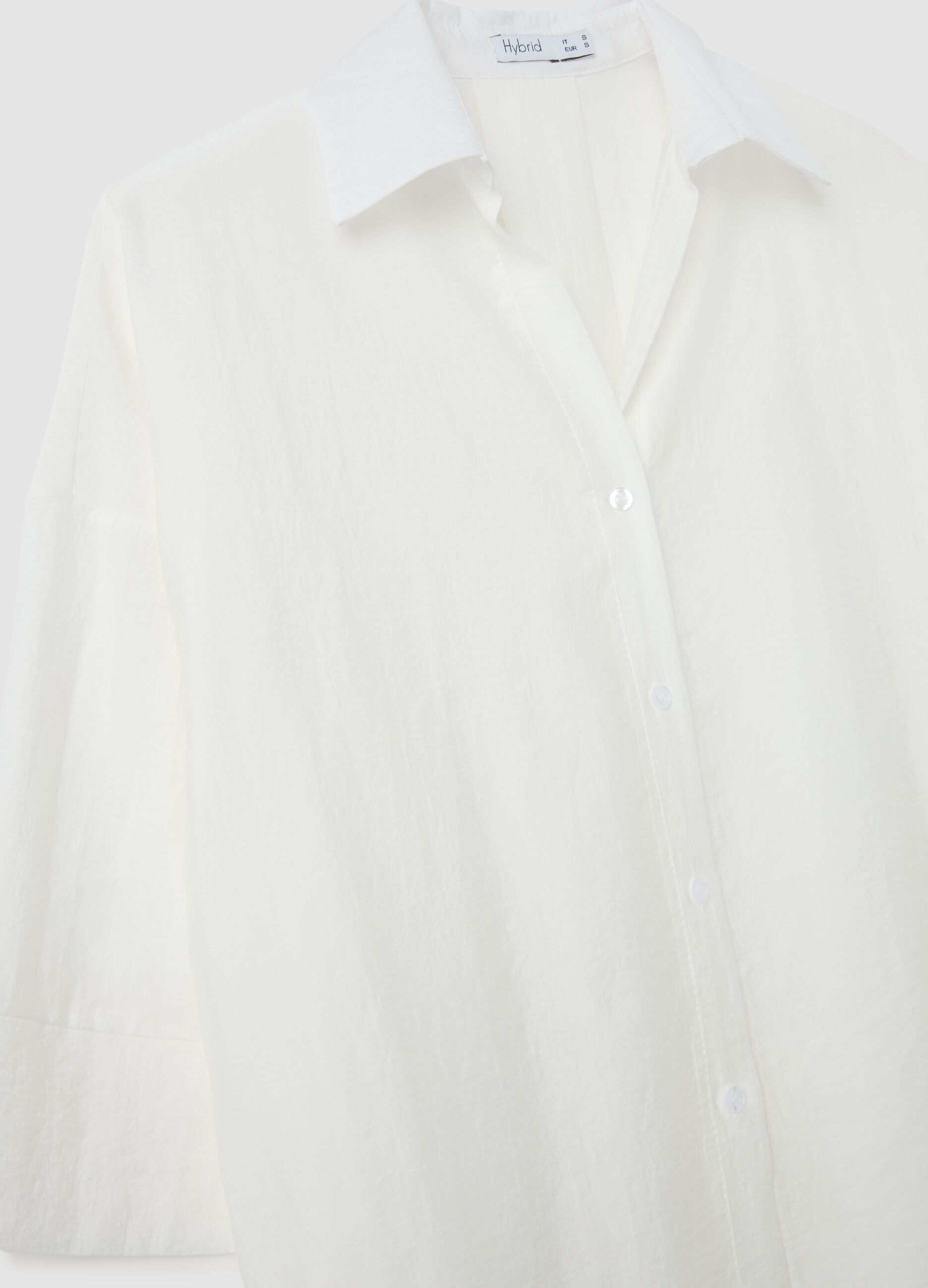Women's white mix regular fit shirt