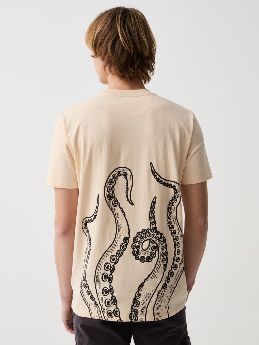 T-shirt in cotone con stampa tentacoli_2