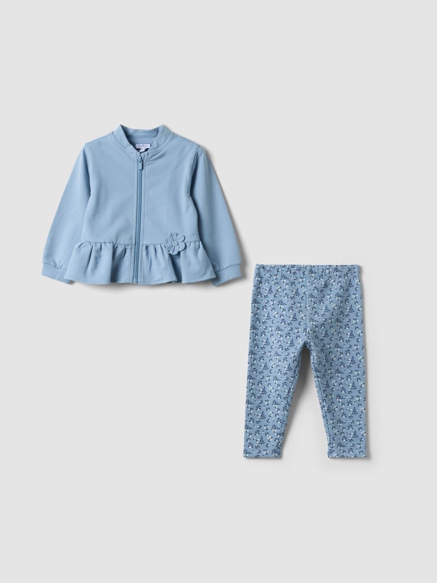 Completo azzurro in cotone elasticizzato con girocollo_0