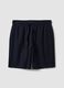 Blue cotton-blend relaxed-fit jogger shorts with drawstring_4