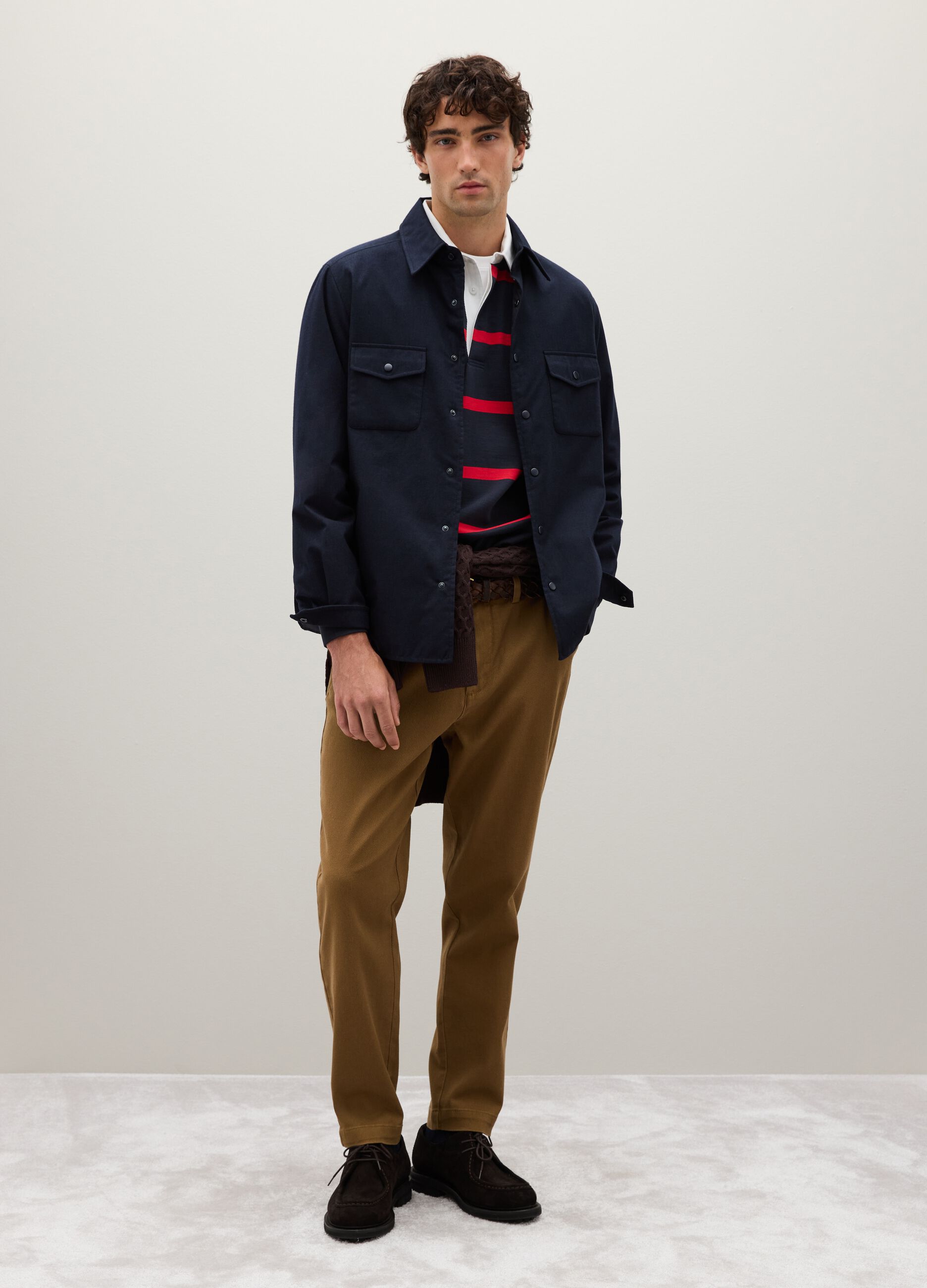 Blue regular fit shirt with pockets