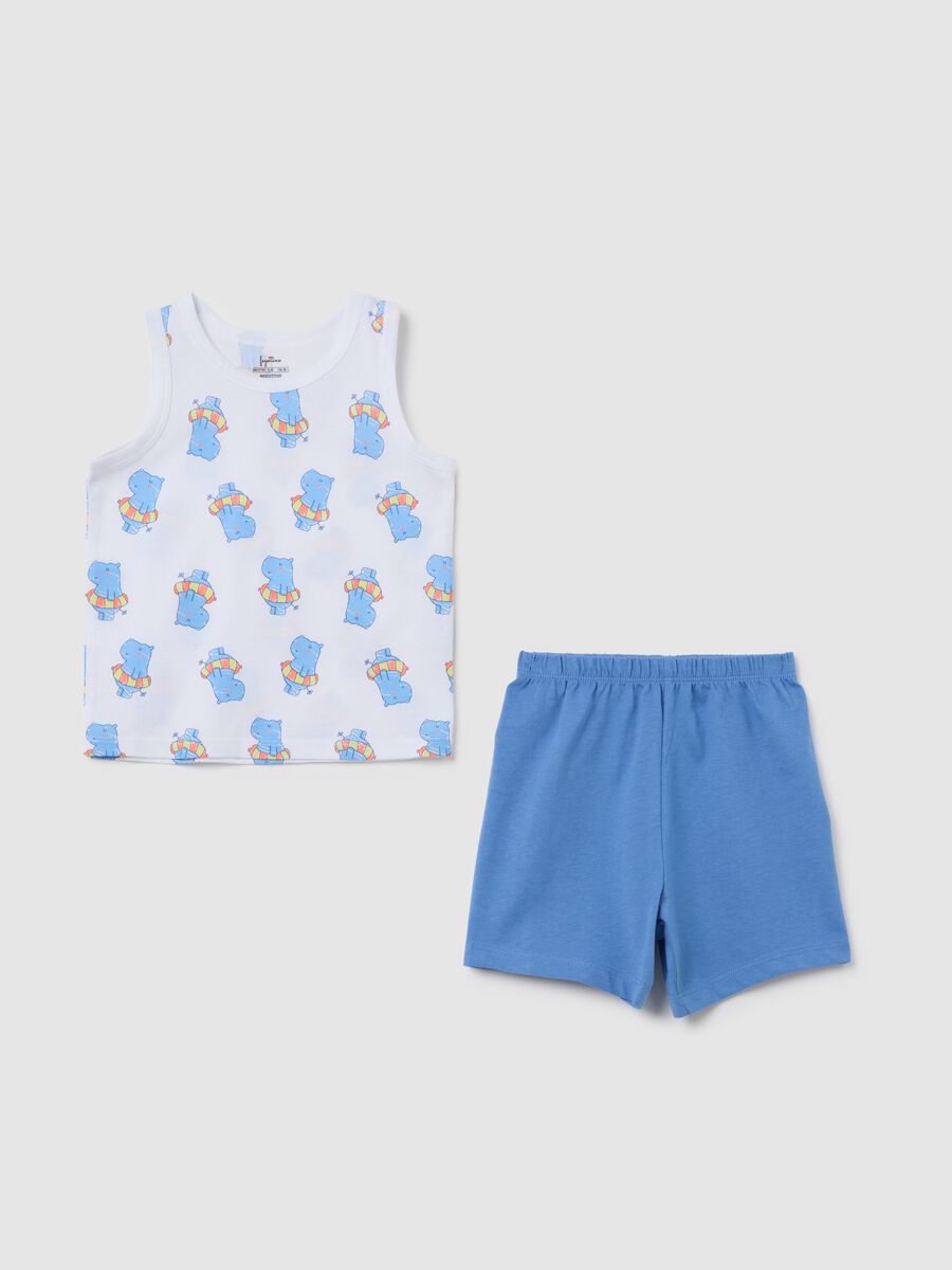 Multicolour Regular Fit Summer Set for Kids in Pure Cotton with Pattern_0