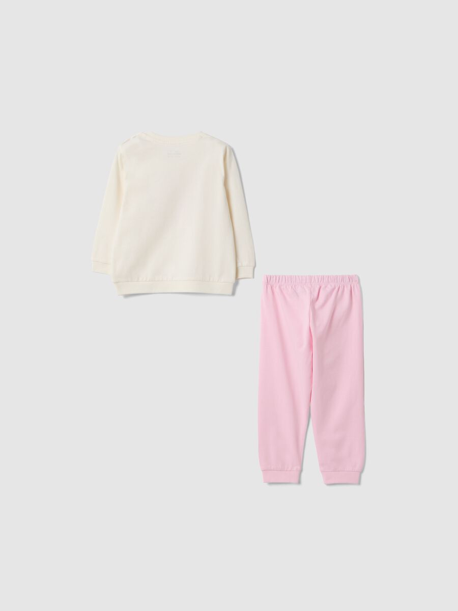 Pigiama in puro cotone multicolor da neonata regular fit con farfalla_1