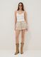 White stretch cotton fitted top with lace trim_1