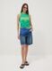 Green stretch cotton tank top with 'Brasil' slogan, regular fit_1
