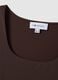 Brown fitted stretchy blend top_5