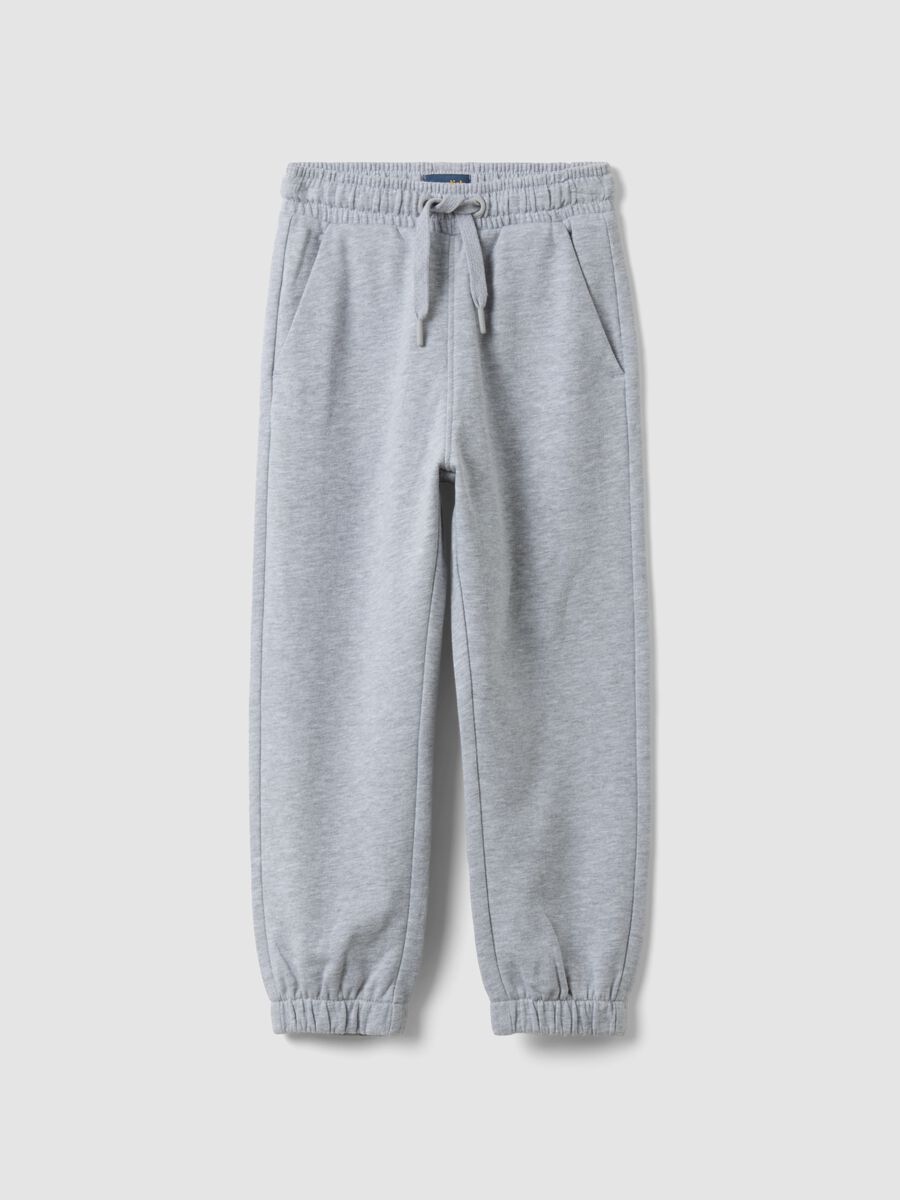 Pantaloni jogger grigi in cotone organico_0
