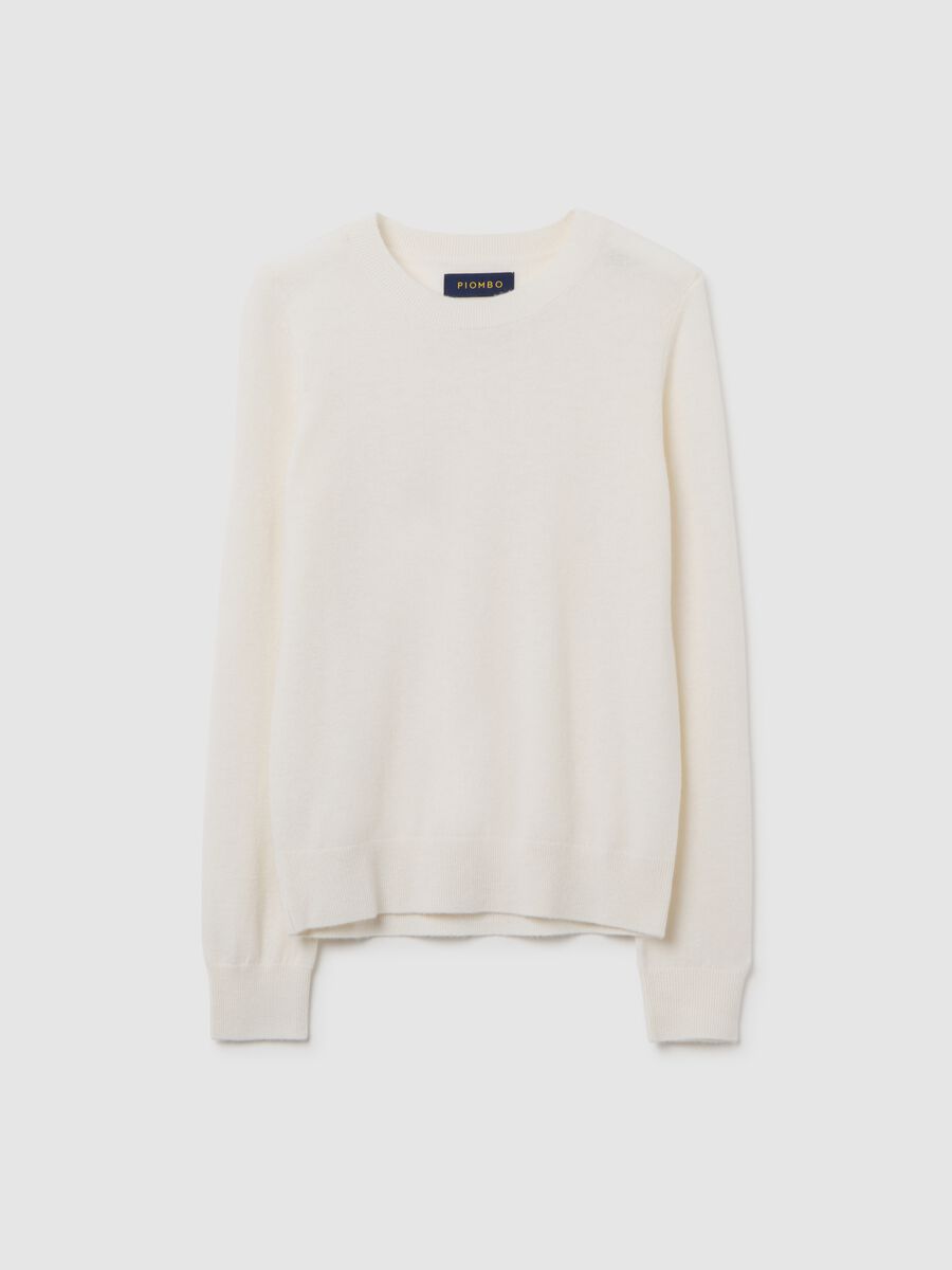 White pure wool regular fit jumper_4