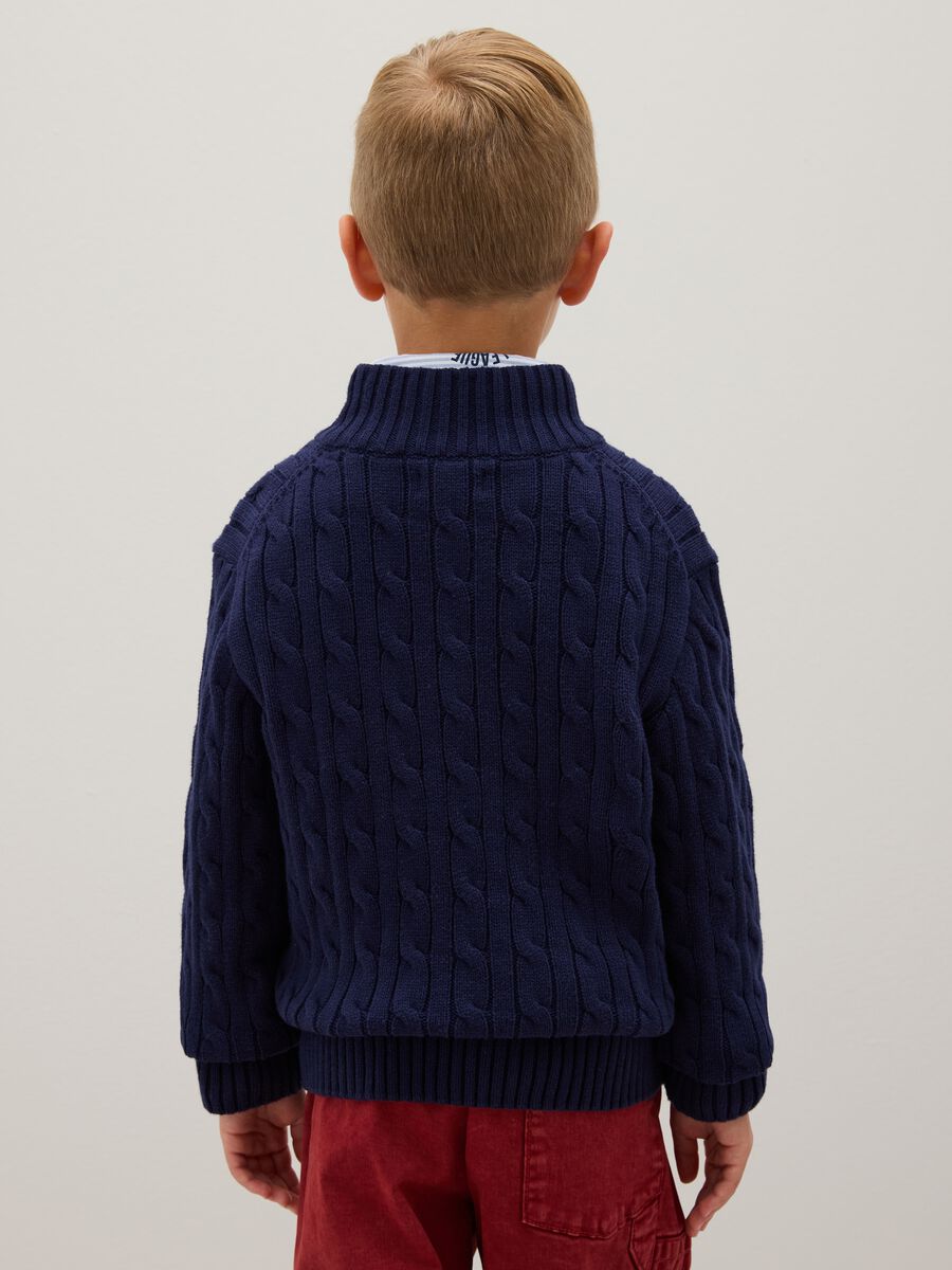 Children's oversized pure blue cotton sweater_1